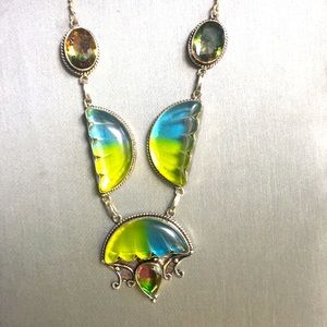 Watermelon Tourmaline/Ametrine GS on SS Necklace